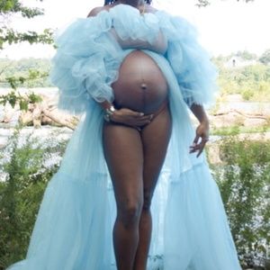 Handmade Blue Maternity Gown